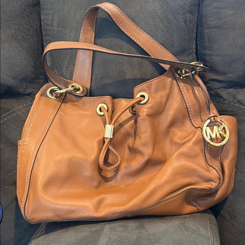 Michael Kors Tan Leather Shoulder Bag